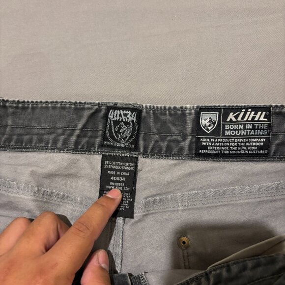 Kuhl Pants 40x34 40x33 RYDR Black Straight Leg High Rise Faded Outdoor Casual - Picture 2 of 9